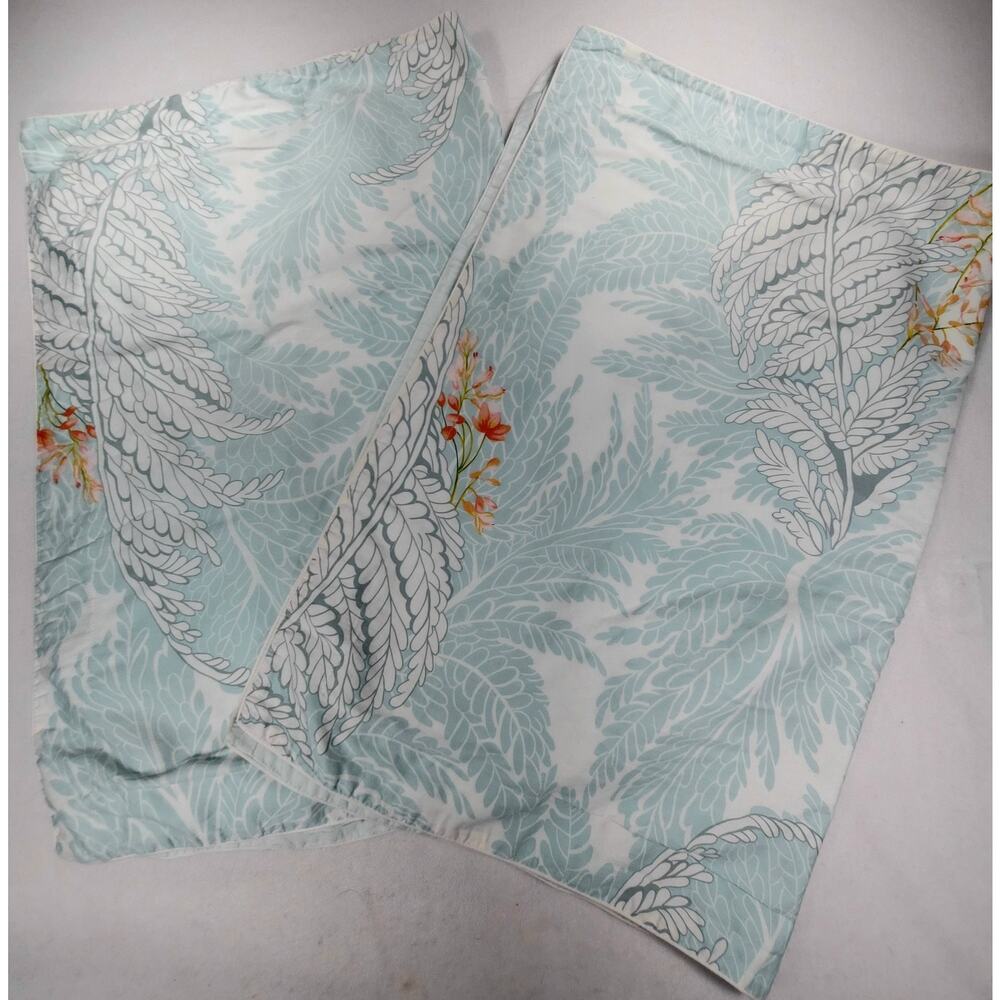Sources By Yves Delorme Paris 2 Standard Shams Tropical Botanical Aqua Coral